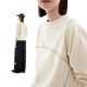 Yunshang Life [Tu Bai] contrasting color Hasselbladder pullover sweatshirt 2025 spring slim top for women V9767 rice apricot color XL (recommended 130-145 Jin [Jin equals 0.5 kg])