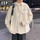 
JEEP SPIRIT workwear long-sleeved shirt men's spring and autumn Hong Kong style thin jacket trendy brand youth junior and senior high school students loose shirt 6198 green (original high quality) 3XL (suitable for weight 170 Jin [Jin equals 0.5 kg]-200 Jin [Jin equals 0.5 kg] wear)