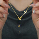 Junbu Hong Kong gold bow tassel clavicle necklace 999 pure gold pendant as a birthday gift for girlfriend Butterfly set chain 1 gram gold 5D hard gold + tungsten core
