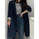 
Yuebanqing (YUEBANQING) retro navy blue hooded work clothes trench coat for women in spring and autumn medium-length versatile loose coat coat Navy blue [Suggested weight 100-120 Jin [Jin equals 0.5 kg]] L