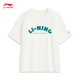 李宁（LI-NING）短袖T恤男子25新款潮酷LOGO都市风休闲百搭运动上衣AHSV683 乳白色-1 L