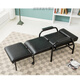 Dutting midi chaise, lit et chaise, lit pliant de bureau à double usage, compact, plat à plat, lit pliant de bureau à double usage, surface en cuir PU noir, C-5009