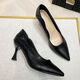 
Zhenxi French pointed toe thin heel single shoes for women's black soft leather high heels comfortable temperament versatile professional work shoes etiquette black 6cm 38 heels can be stepped on