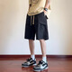 Jeanswest Workwear Shorts Herren Sommer 2025 Neue Ice Seide coole lässige glasende Hosen Herren-Trendy-vielseitige Fünf-Punkte-Hosen DK701 Grüne Größe (110 ~ 130jin [Jin gleich 0,5 kg] tragbar))
