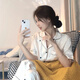 港莲娅冰丝睡衣女春秋款爱心新款家居服秋季女士感大码套装宽松夏季 高品质-f-9905短袖长裤 M  建议80-100斤