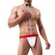 Cupidcat sexy underwear gay patent leather onesie hollow imitation leather black patent leather tie-in bundling strap adjustable gay thong men underwear sexy private sex