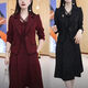 Doretin Single/Suit Madre de mediana edad Mother Set de dos piezas para mujeres Spring y otoño Vestido nuevo para mujeres Traje de moda para mujeres Spring 9859-Apricot Traje de color Broche Random M