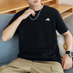 阿迪达斯 （adidas）男装运动套装 25夏新款梭织连帽夹克外套T恤宽松运动长裤三件套 三件套/休闲运动穿搭 S/175【建议体重110-120斤】