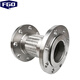 FGO stainless steel metal braided hose overall 304 flanges at both ends BWG-16P PN16 DN250 2 meters long