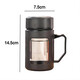 Glass water cup business cup large capacity men and women with lid brew tea and drinking water gift cup household handle cup black 500ml 1 piece