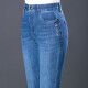 Pier Cardin Straight Jeans für Frauen hellblau Sommer 2025 Neue elastische Hohe Taille Mutterhose Freizeit mittlere Hosen im mittleren Alter 7029 Blau Q 28 /L95-105Jin [Jin ist 0,5 kg]