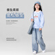 McTICCO Girls Jeans Crystal Spring and Automn Children's 2025 Nouveau pantalon Spring Clothing Girls Straight Children's Wide Legs Spring 4882 White 13095 Bleu 120 120