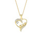 Wanlifu Kreative Liebe S925 Sterling Silber Halskette für Frauen Diamond Herzform Mode drei Elefanten Europäische und amerikanische Schlüsselbeutel Kette grenzüberschreitend Neue Stil D699 Platin (mit Kreuzkette) 925 Silber