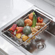 Sanxita stainless steel kitchen sink rack retractable drain basket wash basin dish rack sink dish storage drain rack