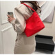 Korean Handbag Nylon 2026 New Women's Bag Fashion Embroidered Armpit Bag Versatile Shoulder Bucket Red Medium Bag