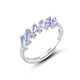 Shilian Natural Color Gemstone Tanzanite Flower Ring Original Design Women's Hand Accessories Fashionable Simple High-End