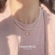 Pop Spring Stacked Pearl Pendant Necklace Women's Light Luxury Niche High-Class Clavicle Chain Light Luxury Niche Accessory Necklace A Pearl Necklace Clavicle Chain Pearl Diameter Approximately 4m