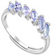 Shilian Natural Color Gemstone Tanzanite Flower Ring Original Design Women's Hand Accessories Fashionable Simple High-End