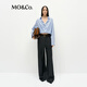 MO&Co. Shirt Spring Break Two-piece Spliced Lace Vest Short Striped Nautical Series MBE1SHTT11 Blue and White Striped Color M 165