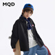 MQD MQD children's clothing children's shirt spring new lapel long-sleeved washed denim shirt fashion printed top carbon black 140