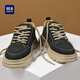 Hailan Home (HLA) Herrenschuhe Sommer 2025 Neue Freizeitschuhe Retro atmungsaktive Arbeitsschuhe erhöht Anti-Rutsch-Martin-Schuhe der Herren-Schwarzpuppe atmungsaktiv 42