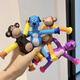 Wuyixuan Saugnapfpokal Welpe vielseitiger Affe leuchtet Cartoon, das Kinder ausdehnen und zurückziehen Kinder Baby Bildung Eltern-Kind Interaktives Röhrchen Unziffelspielzeug. 1 in jedem Satz von jedem [4 Sets]