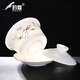 Baolin hovering large tureen suet jade three-cup lid tea bowl tea set single high-end white porcelain hand-held teapot 280ML-large hovering tureen-mutton-fat jade-Fuzhu