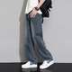 FOG SKY jeans men's summer thin loose American straight-leg casual pants for boys' trendy brand washing retro wide-leg pants 718-K870 retro blue M (recommended 110-130Jin [Jin equals 0.5 kg])