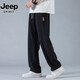 JEEP SPIRIT休闲裤男2025春秋季新款宽松直筒潮流时尚百搭阔腿运动长裤子男 6609灰色 XL 约130-150斤可穿
