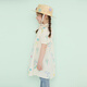 Papa climbing summer girls dress pure cotton floral skirt girl versatile cute and stylish off-white 90 cm