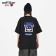 T-shirts Charles Peach Heart pour hommes et femmes, petit monstre imprimé en coton pur couple de bases de base à manches courtes, noir L