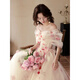 
Liuqin 2025 new one-shoulder light wedding dress wedding return dress female bride adult gift birthday host dress picture color single person purchase one piece Please contact XL