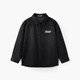 MQD MQD children's clothing children's shirt spring new lapel long-sleeved washed denim shirt fashion printed top carbon black 140