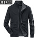 JEEP SPIRIT Jeep 2025 Spring New Double-Side Jacket Men's Stand Collar High-end Business Casual Men's Spring and Autumn Jacket Trend Spring and Autumn Double-Side Wear (6626-Dark Gray) XL