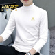 HKRZ high-end brand men's half turtleneck long-sleeved T-shirt men's spring, autumn and winter new slim casual bottoming shirt trendy top black/M240/no velvet 2XL (180) Recommended weight 145-160Jin Jin is equal to 0.5 kg