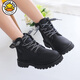 Gduck Kids Little Yellow Duck Boots Martin para niños para niños y niñas 2024 Otoño e invierno Nuevas botas de cuero de estilo suave de estilo retro Botas de moda Single Amarillo (más 1 cm en la longitud del pie para hacer un pedido) 36 (22.8 cm en longitud interna)