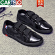 卡帝乐鳄鱼（CARTELO）帆布鞋男一脚蹬懒人男鞋韩版休闲黑色学生布鞋不系带潮流春季鞋子 9926黑色 42