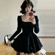 
Miao Yijia puffy skirt dress for women's skirt for winter sexy black dress slim pure and horny princess skirt short skirt black French Hepburn style cute puffy skirt one size [recommended 120 Jin [Jin equals 0.5 kg]]