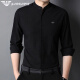 Armani small stand-up collar cotton shirt men's 2024 spring and autumn shirt casual inner Chinese collar thin shirt XQFD-9930 rose red S 165