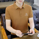 Jiumu-Dynastie Sommer Herren kurzärmeligte T-Shirt Trendy Marke Revers Polo Shirt Herren-Top Slim Ins Black T-Shirt LED 826 White High-End Casual 3xl