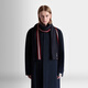 BALLY dark blue color block striped wool scarf 6310303 dark blue 1