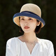 Lee dprre Japanese Straw Hat Women's Summer Sunshade Cool Hat Rolled Hepburn Style All-match Basin Hat Top Hat Straw Braided Sunscreen Fisherman's Hat Burgundy One Size (55-58cm)