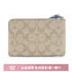 Entraîneur Corner Zip Sac à bracelet en cuir, portefeuille de monnaie de sac à main, porte-monnaie, paquet de base bleu beige féminin (sac + sac à poussière)