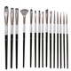 15 Nylon Hair Art Brushes Black Blanc Blanc Nylon Hair Watercolor Brosse argenté Pole noir à huile Brosse Brouss