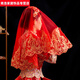 Red Veil Bride Durchscheinende Hochzeit Hochzeitsschleier chinesischer Stil Hochzeit xiUhe Kleidung Xipa Mesh Blick Maske Red Phantom 100*100 cm