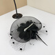 Giselen Hepburn style hat French niche Hepburn style top hat trendy front hat with veil hat Black with one-line clip