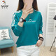 Specht 2025 Neuer Frühlingsrund-Hals-Frauen-Sweatshirt ohne Hut losen Frühling Herbst Sommer Dünne langärmelige Top-Damen-Kleidung 6191 Lake Green M für 85-100jin [Jin gleich 0,5 kg]