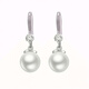 Guanpuge Fat Donglai same style pt950 platinum pearl earrings PT950 natural earrings for women 2024 new niche design pearl earrings shell beads (perfect round 9-10mm)