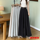 美梵朗夏季百搭外穿高腰雪纺盘扣垂感阔腿垂坠感收腰遮肚长款裙裤子女潮 黑色春夏款阔腿裙裤838 L 建议100-115斤