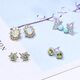 Yangyan natural peridot opal emerald tanzanite sapphire earrings women's earrings turquoise earrings 925 silver set 005--cordierite (with certificate